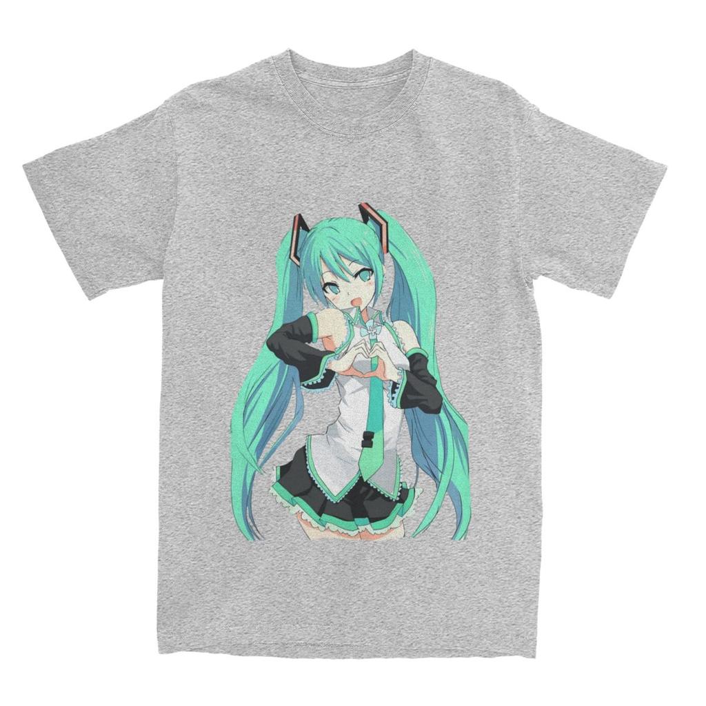 Hatsune Miku Anime Tshirts Unisex Unisex Unisexga Vintage Pure Cotton Tee Shirt Crewneck Short Sleeve T Shirts Big Size Clothes