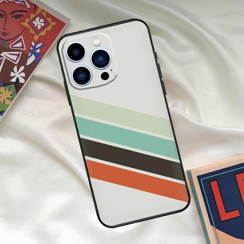 Retro Stripes Aesthetic Vintage Case For iPhone 15 14 13 12 11 Pro Max XR X XS Max 7 8 Plus SE 2020 12 13 Mini Back Cover