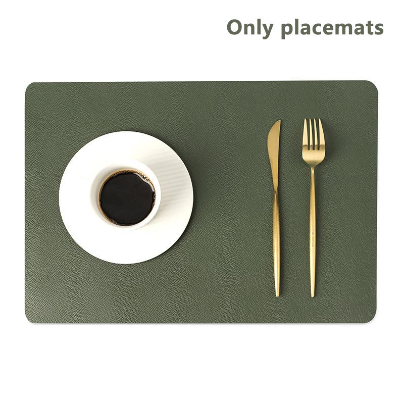 Double-Layer Leather Table Mat Nordic Heat-Proof Placemat Insulation Waterproof Oil-Proof Table Mats For Home Hotel Decoration