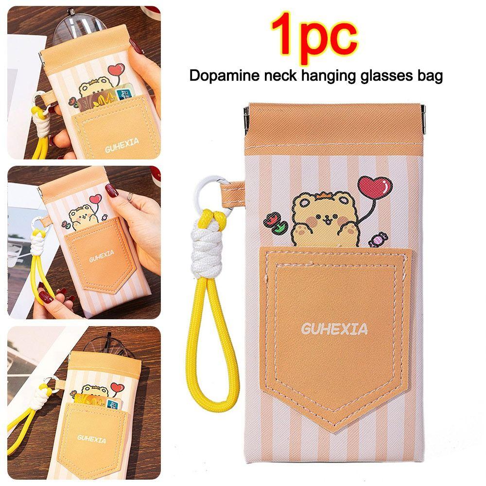 PU Leather Reading Eyewear Case Automatic Closed Myopia Glasses Case  For Students