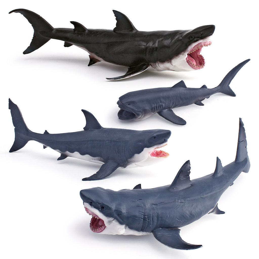 Marine Animal Pvc Model For Kids Educational Toy Shark With Large Mouth And Seaworld Theme