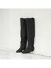 Vintage Flat Boots Women's Frosted Wide Tube Folded Pile Boots Skinny Versatile Knight Boots