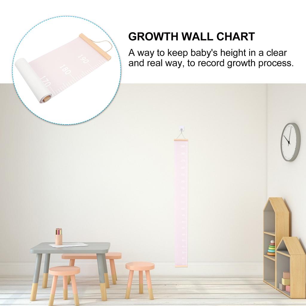 Decor Children's Room Hanging Ruler Height Growth Chart Removable Canvas Wall Baby
