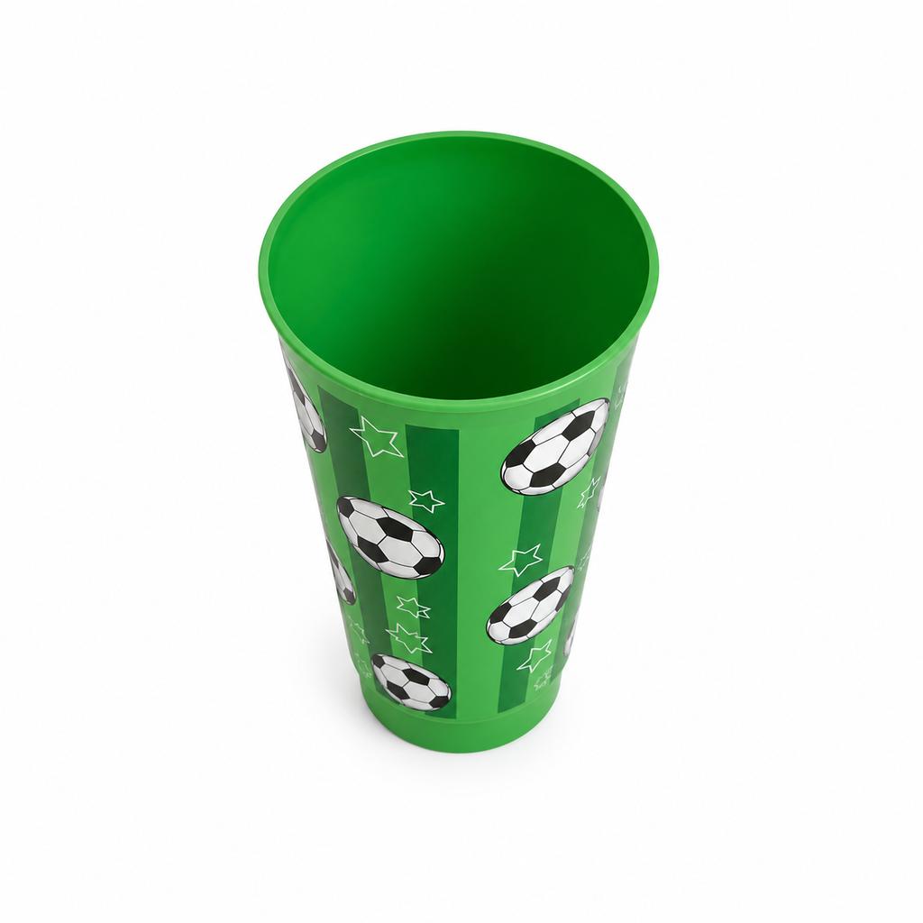 Cute Soccer Water Cups with Lids and Straws Reusable Soccer Plastic Tumbler for Kids, Football Theme Party Favor,Sports Fan Gift