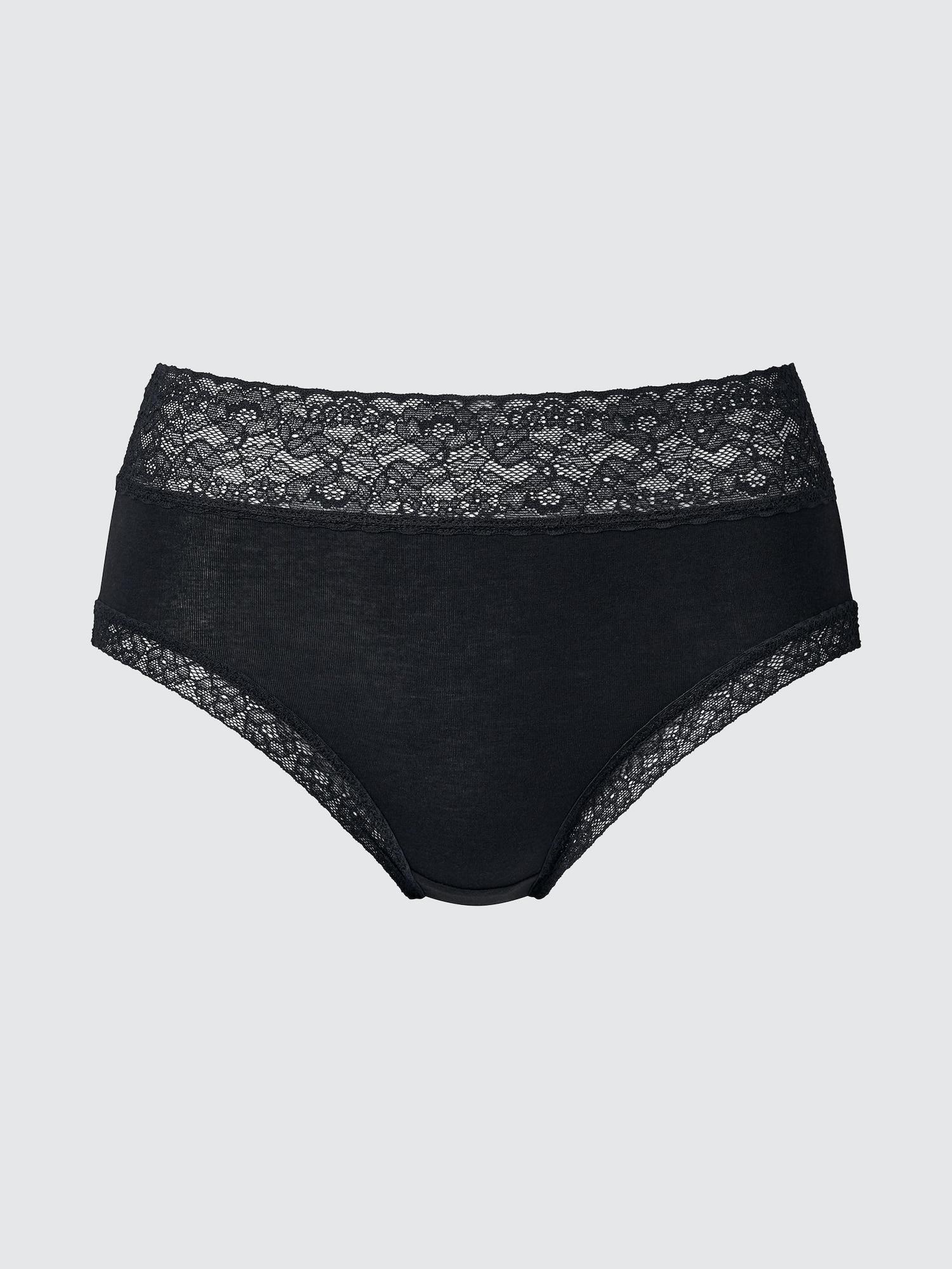 Uniqlo Япония Мягкие Шорты из Модала Широкая Талия Кружево 09 BLACK/S