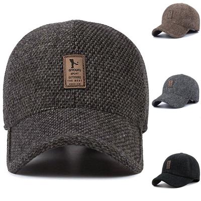 Men Winter Earflap Baseball Cap Style Cotton Suitable for Winter Outdoor Running