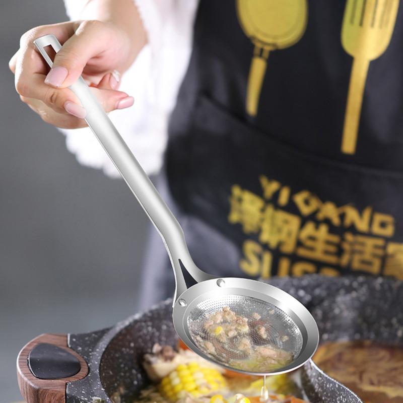 Stainless Steel Mesh Skimmer Vegetable Residue Oil Mesh Colander Strainer Soup Pot Small Colander Kitchen Tools Utensil
