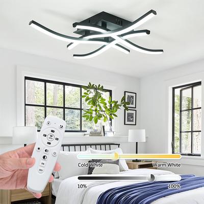 Lámpara de techo LED para interiores, creativa, con rayas onduladas, regulable, minimalista, para dormitorio, comedor, accesorio de iluminación