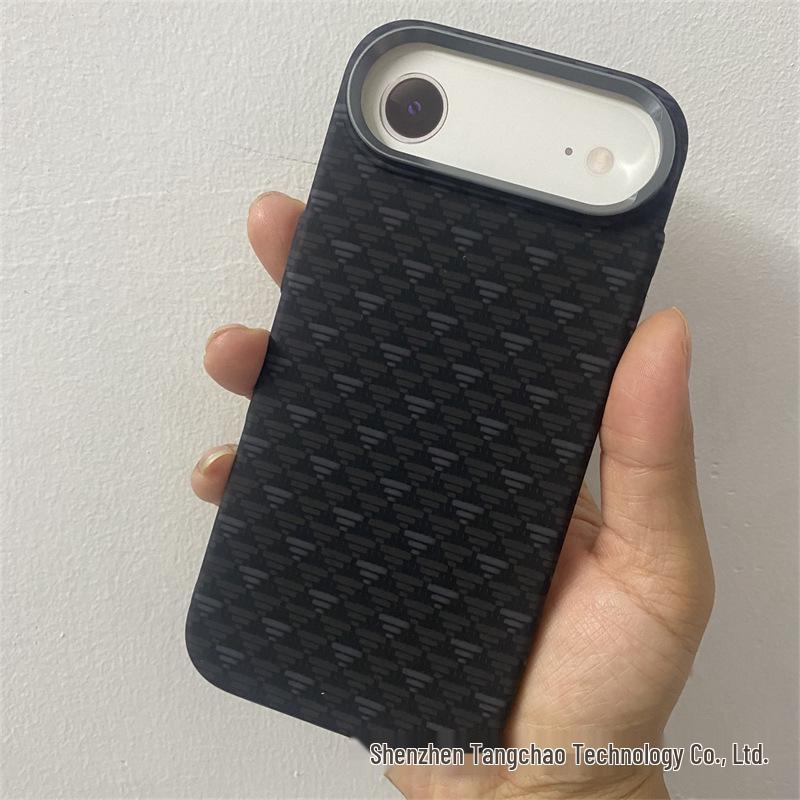 LUXO Magnetic Carbon Fiber iPhone 17 Air Case: Kevlar Texture Hard Shell for Men & Women