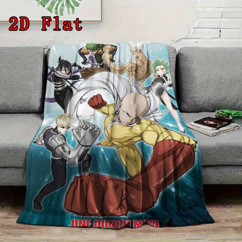 One-Punch Man 2D Flat Pattern Flannel Blanket High Quality All Seasons Warmth and Comfort Perfect for Christmas Gifts.MMT0918592