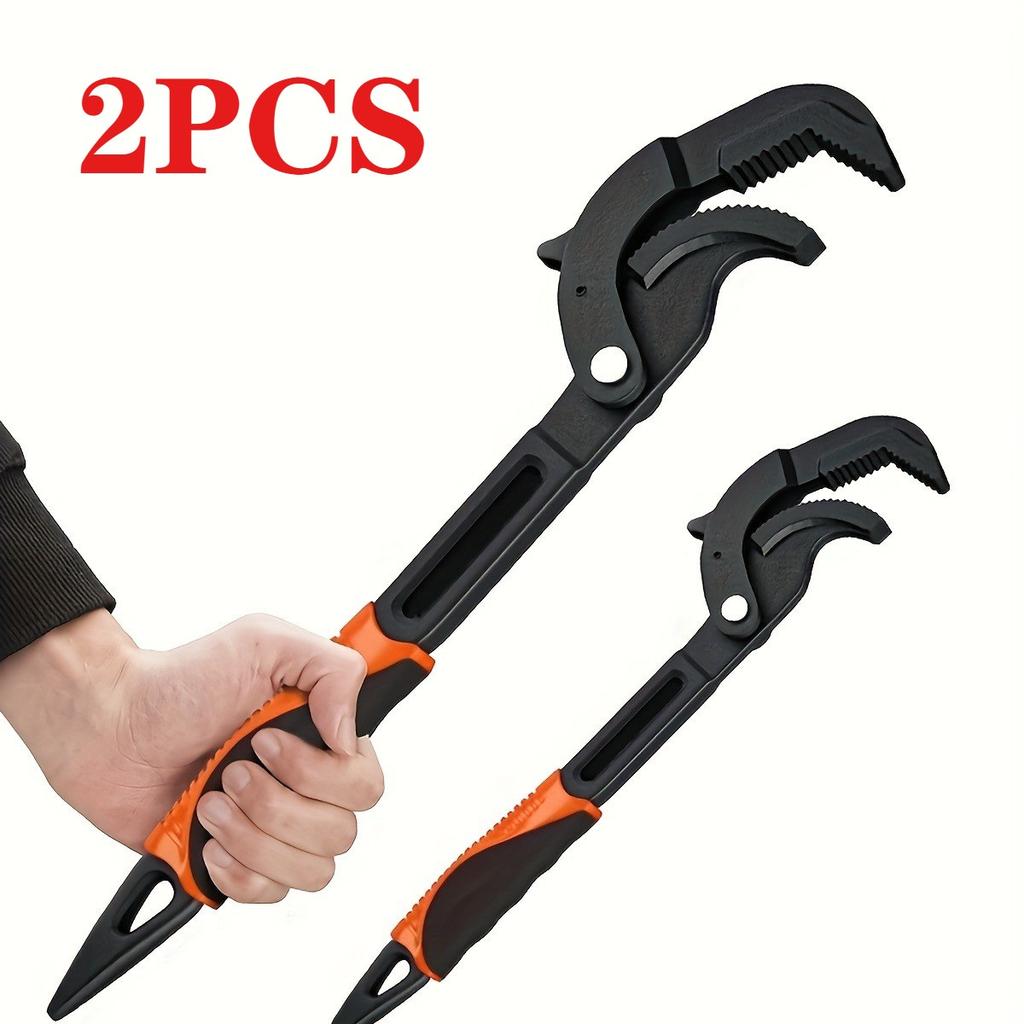 Adjustable Socket Pipe Wrench, Pointed Tail Universal Wrench with Auto Lock Design, Multi-Purpose Quick Pipe Repair Tool