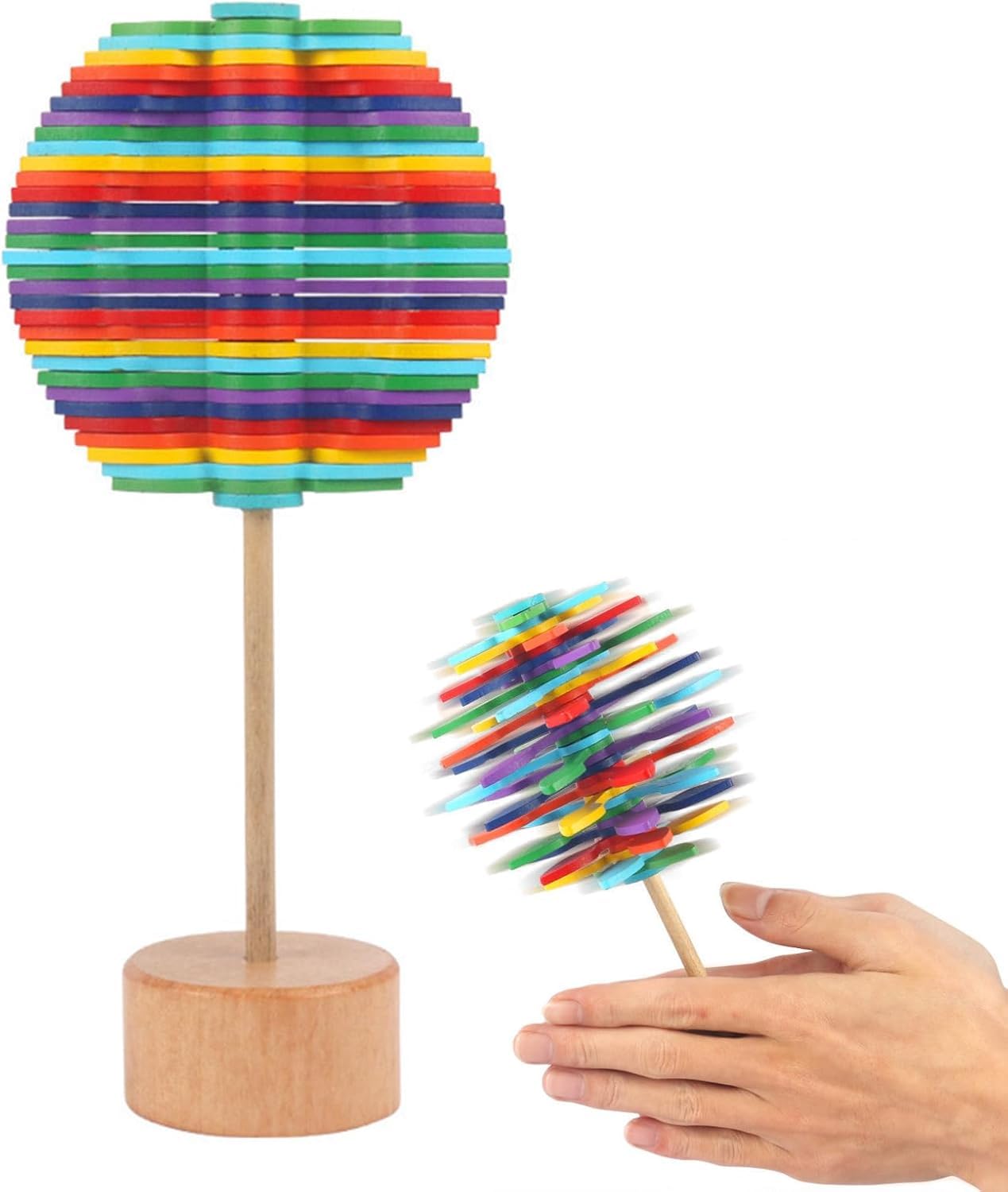 

Дерево Фибоначчи с основанием, Деревянная вращающаяся спираль, Леденец, Вращающаяся палочка, Игрушка для снятия стресса, Пазл, Снятие стресса, Образовательное художественное дерево,