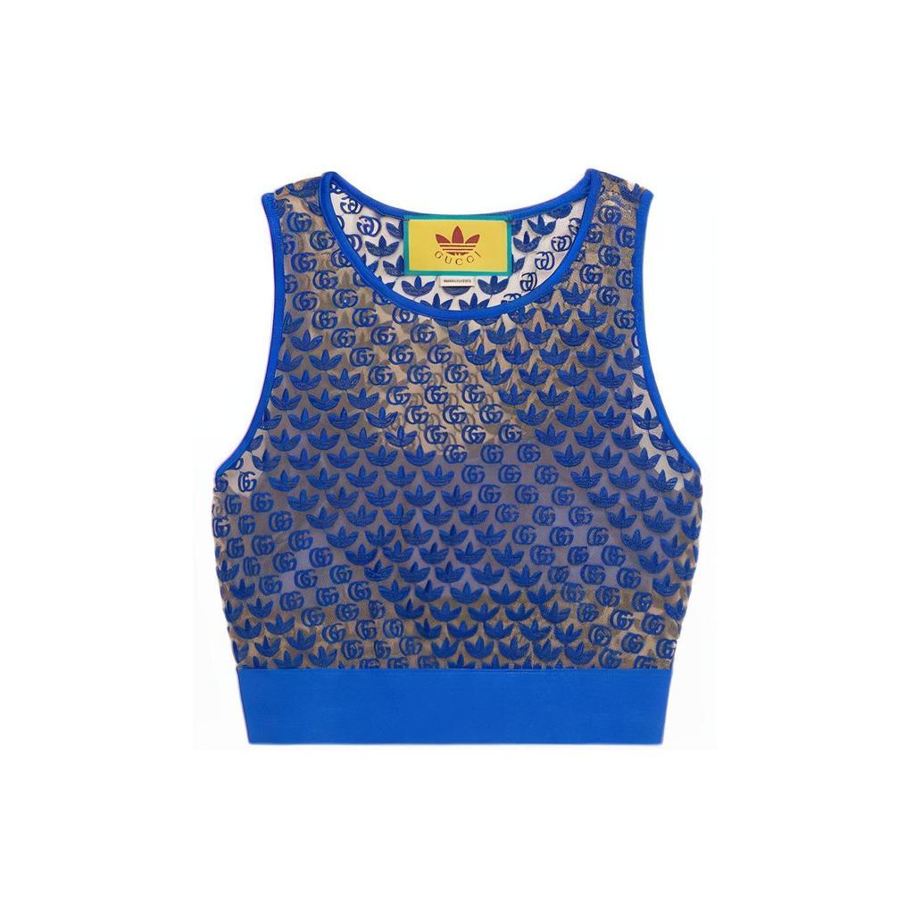 adidas GG Tulle Top Blue Women Tops 693448-XJECA-4697