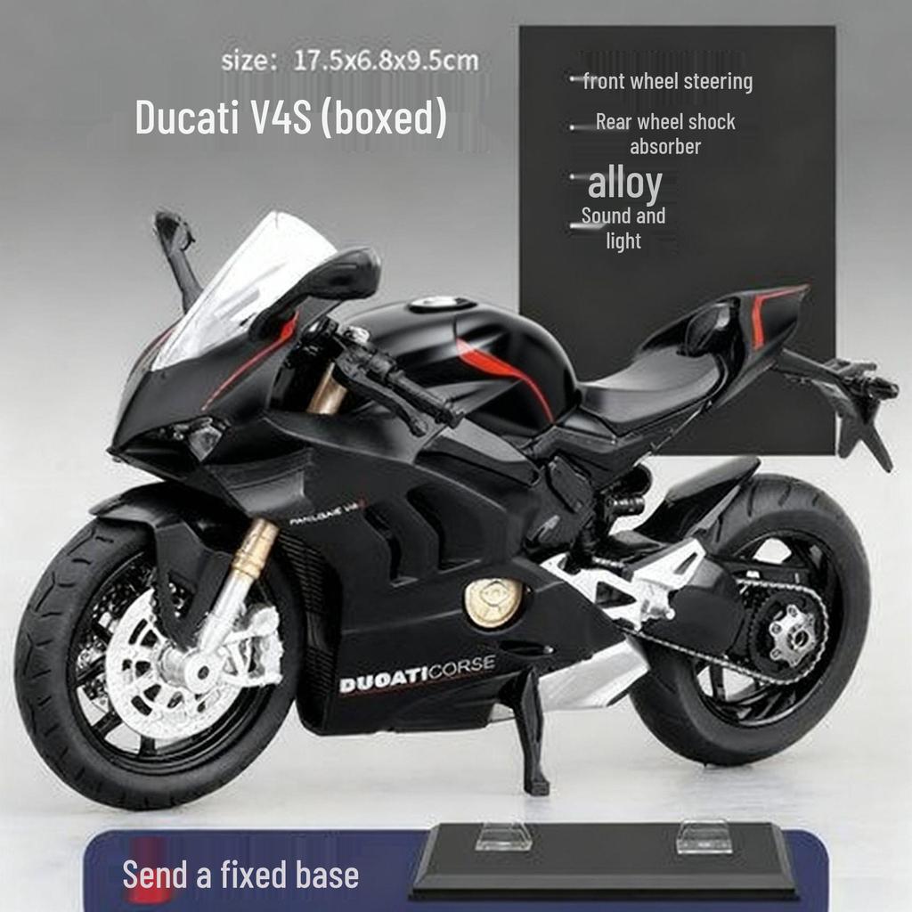 Kawasaki 1:12 Model de motocicleta din aliaj Ducati cu sunet pentru copii