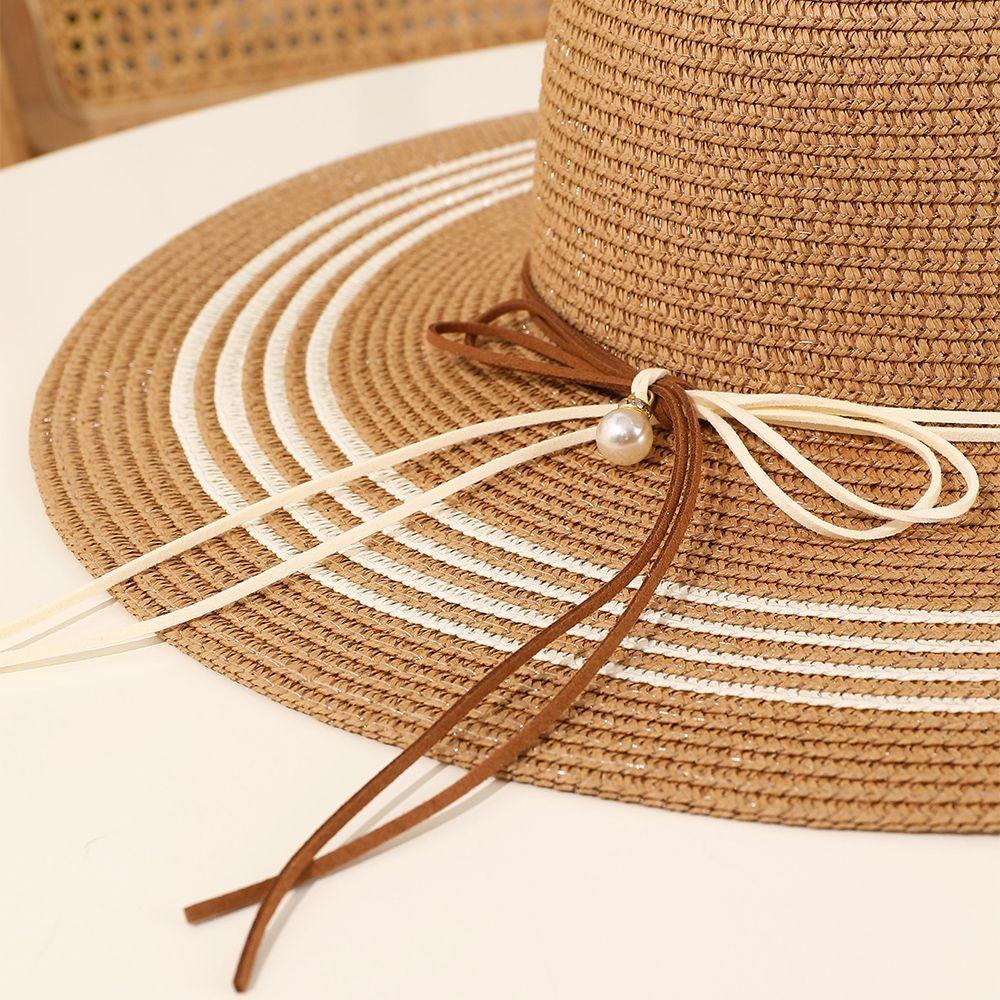 New Summer Seaside Beach Trip Photo Sunscreen UV Visor Foldable Sun Hat Big Brim Straw Hat