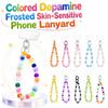 Frosted Skin-like Beaded Phone Lanyard Anti-lost Phone Charms Gifts Car Keychain  For Women Girls