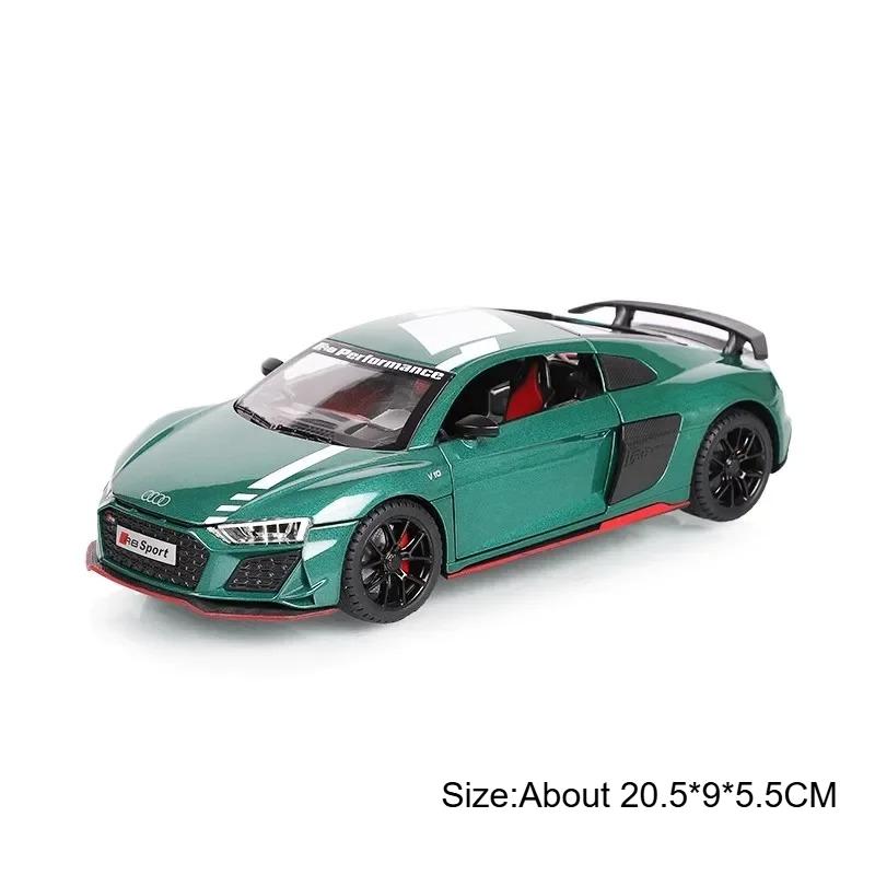 1:24 Scale RS7 R8 V10 Sports Car Model Toy Diecast Metal Sound Light Pull Back Vehicles Models Toys Collectibles Birthday Gifts