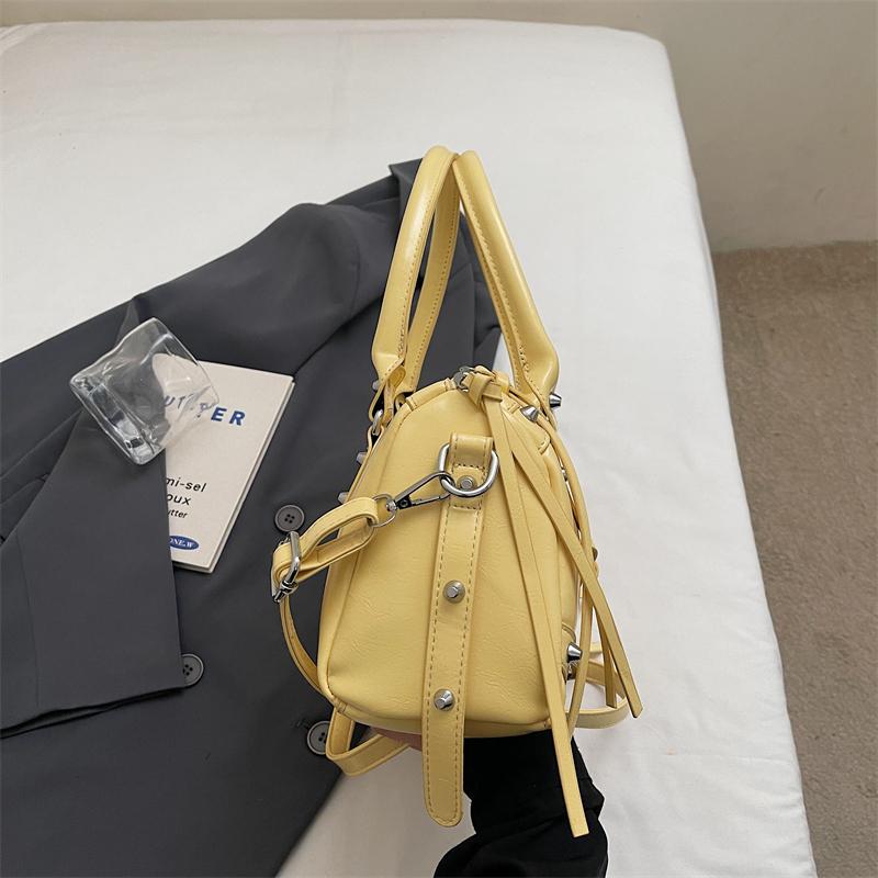 Borsa a Spalla Grande Capacità Monocolore Vintage
