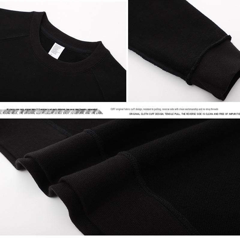 Unisex 480g Raglan Sleeve Color Block Crewneck Sweatshirt - Japanese Loose Fit, Streetwear Long Sleeve
