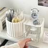 Rotating Dust-Proof Cosmetic Organizer: Makeup Brush Holder, Lipstick & Eyeshadow Storage, Desk Pen Holder