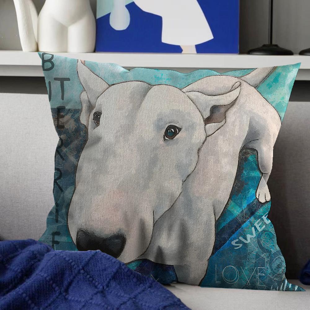 English Bull Terrier Dog Cushion Cover Inches Farmhouse Decor Home Throw Pillow Covers for Couch Decorations