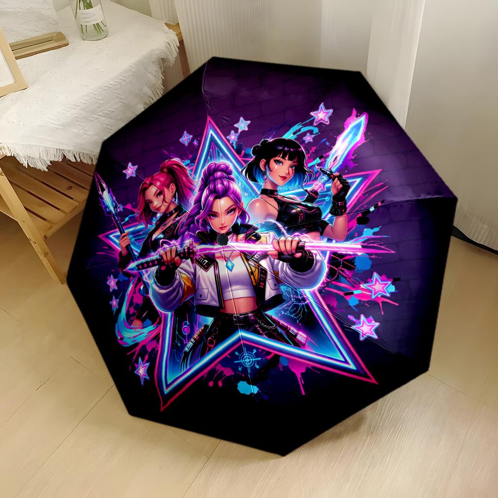 1pc Kpop Automatic Umbrella Compact Durable 8 Rib Design Compact Design All Season Travel Fashion Lovers Perfect Gift Valentine's Wedding Birthday