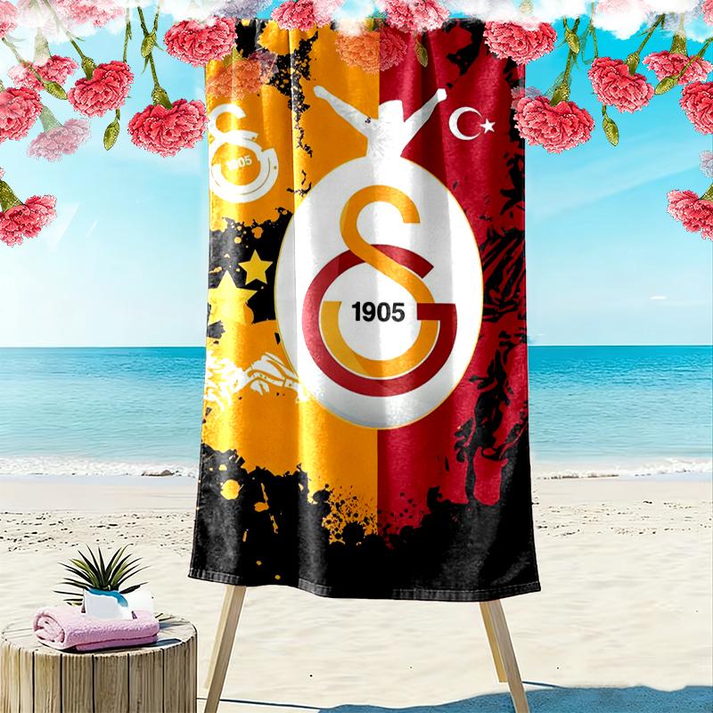 1pz Asciugamano da Spiaggia Galatasaray SK, Asciugamano da Spiaggia Multifunzionale per Attività all'Aperto, Spiaggia, Nuoto e Viaggi