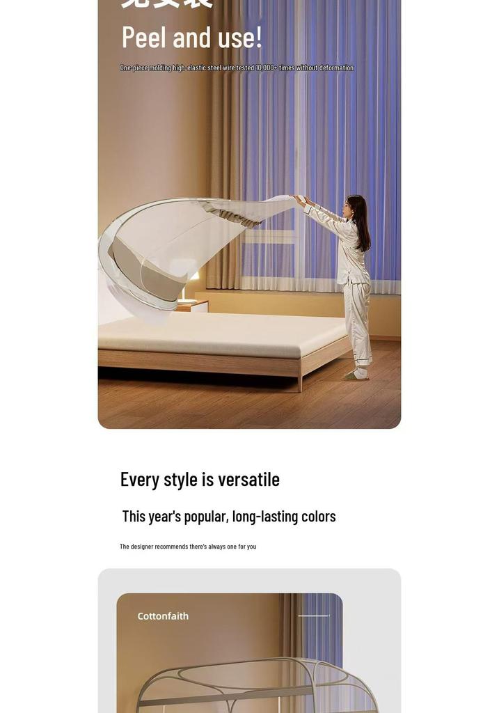 Mongolian Yurt Style Fully Enclosed 1.5m Dormitory Mosquito Net Tent