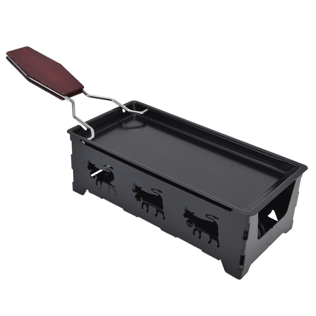 Mini Cheese Raclette Grill with Black Handle Rectangular Bakeware Cheese Baking Tool