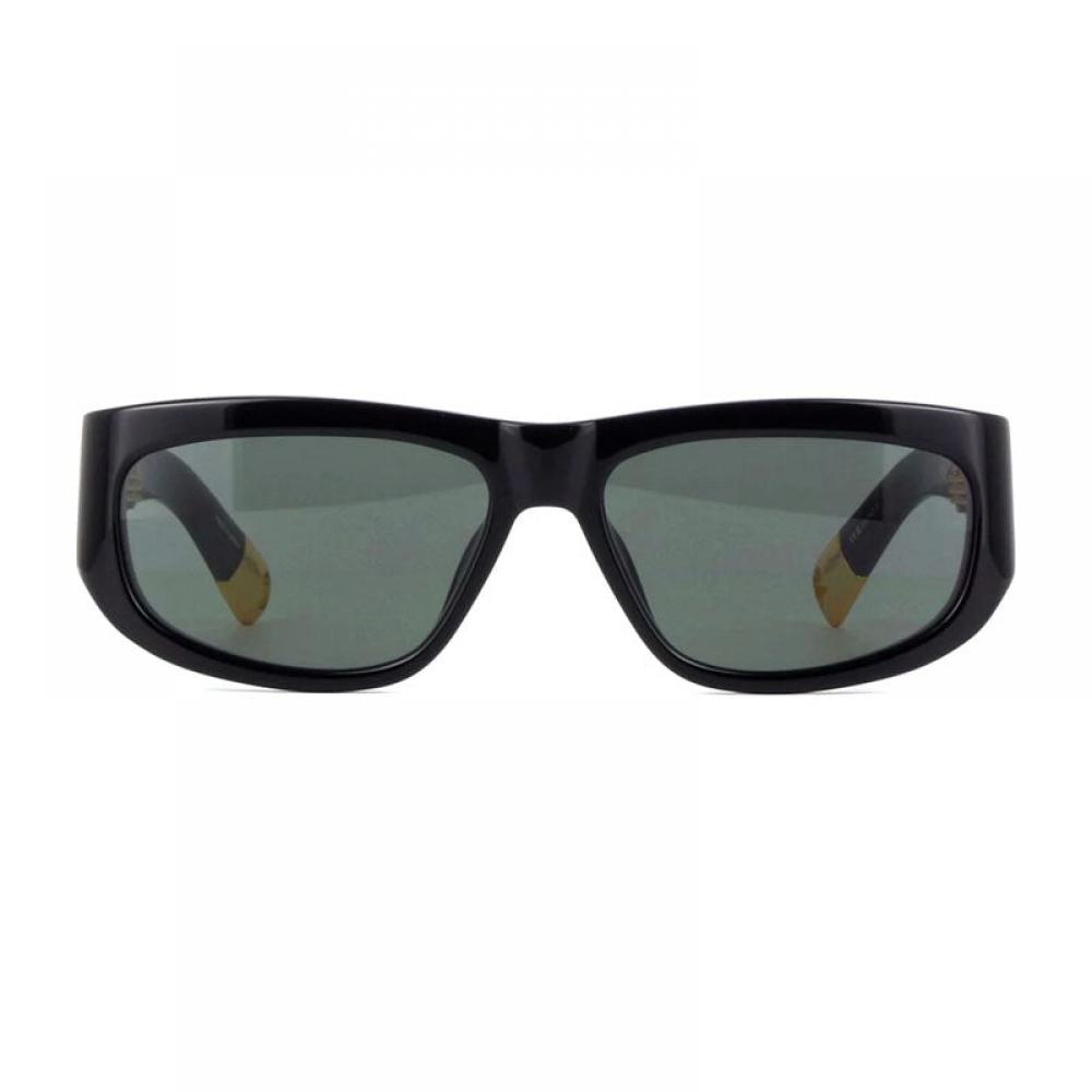 Jacquemus Sunglasses Square Full Rim  Shiny Black Frame And Grey Lens Jac 2c1 Pink