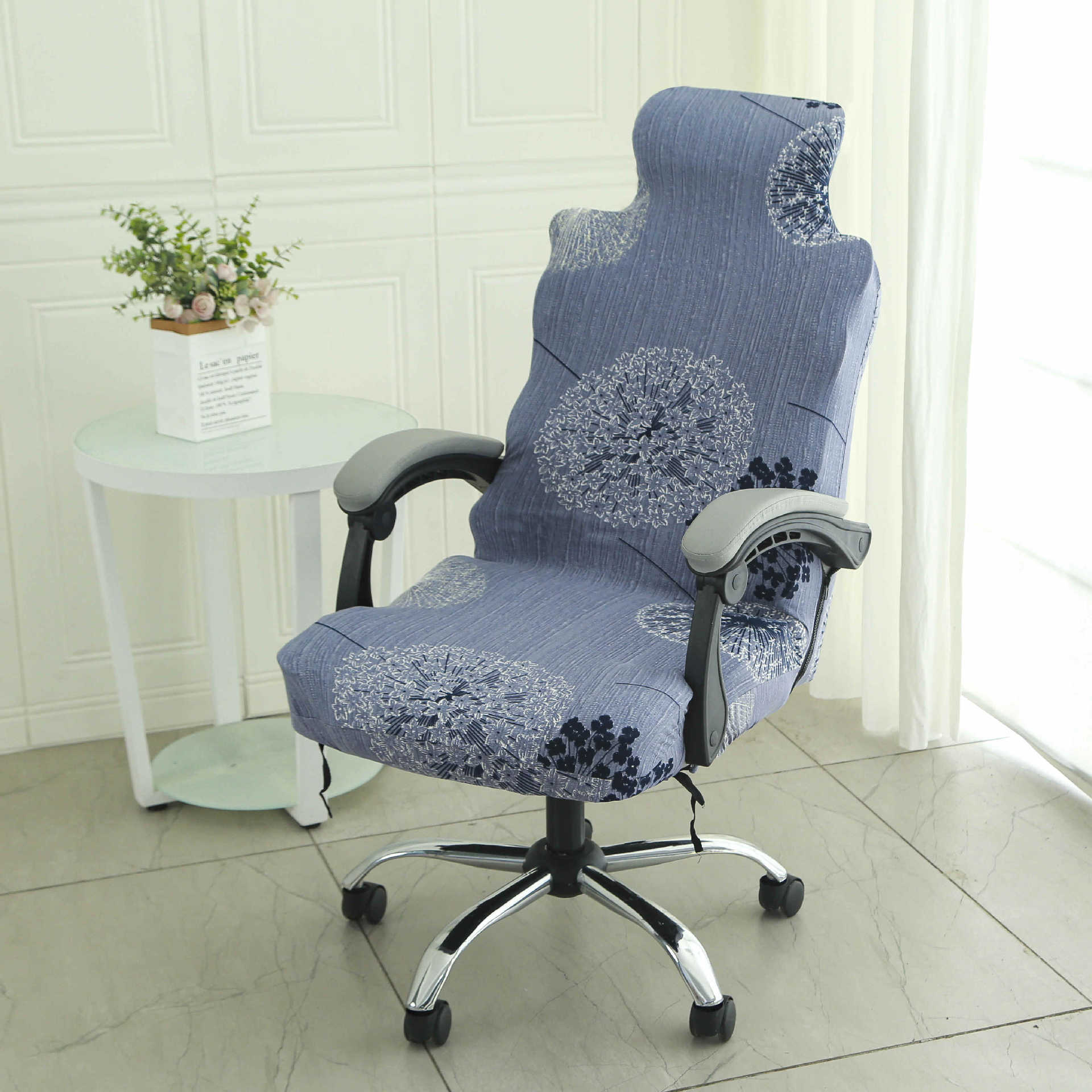 

Офисный компьютерный чехол для стула Бытовой эластичный чехол для стула с подлокотниками Универсальный чехол для стула с подголовником Чехол для кресла-реклайнера для руководителя computer chair cover одуванчиковый