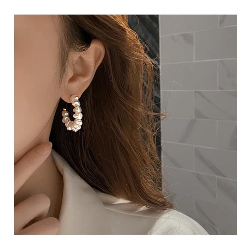 Kolczyki z Pereł Barokowych, Nowy Modny Styl Eleganckie Kolczyki Niszowy Design Wysokiej Klasy Lekki Luksus Kolczyki