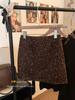 2024 European Leopard Print A-line Midi Skirt - High Waist, Slimming, Petite, Autumn Winter Style