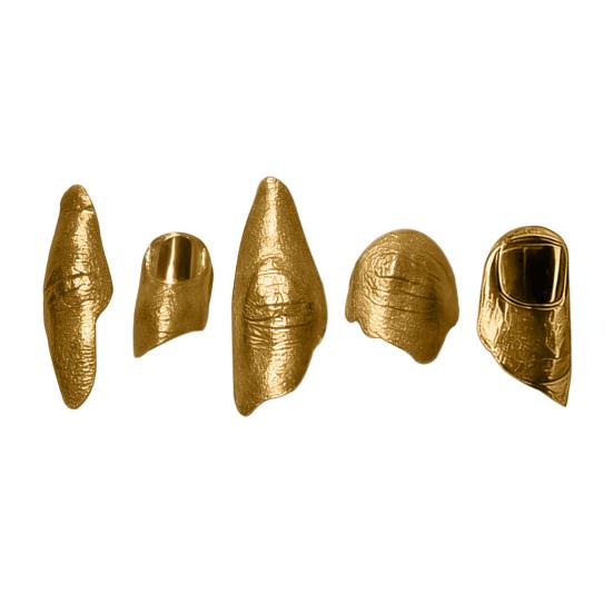 1/5Pcs No Manicure Open Ring Texture Lightweight Nail Irregular Metallic Skin Art Ring Adjustable Finger Accessory