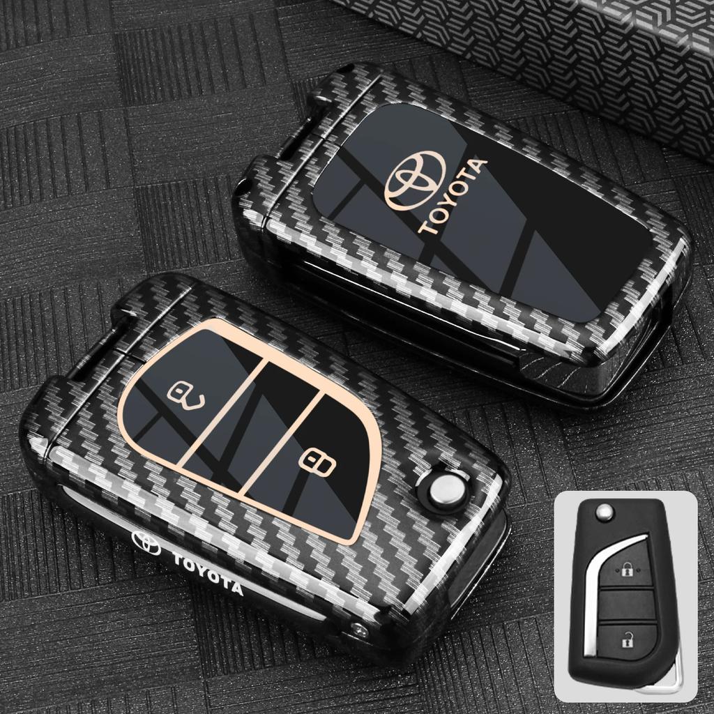 Zinc Alloy Leather Car Key Case Protective Case for Toyota CHR Hilux Fortuner BVNYTU7 Land Cruiser 200 Camry Corolla Crown RAV4 Highland