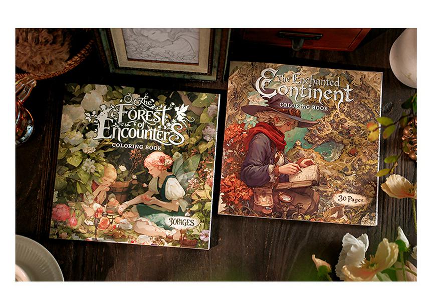 Mu Ran Magical Continent Watercolor Coloring Book: High-Value Adult Stress Relief Notebook