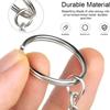 50/500pcs Silver Plated Metal Blank Keyring Keychain Split Key Rings with Chain Climbing Buckles Carabiner Keychain Accessories