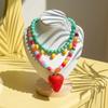 Bunte Perlen Mehrschichtiger Choker Mehrschichtige Böhmische Schlüsselbein Kette Perlen Obst Halskette Geschenk