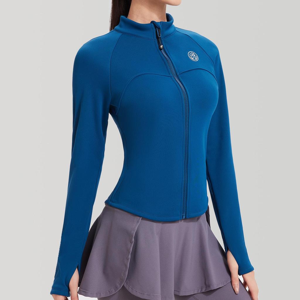 Women's Autumn & Winter Plus Velvet Sports Hoodie: Long Sleeve, Zip-Up, Outdoor Fitness, Quick-Dry, Slim Fit Yoga Jacket