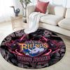 Custom Name Leeds Rhinos2 Round Area Rug,Carpet Rug for Living Room Bedroom Sofa Playroom Decor,Non-slip Floor Mat