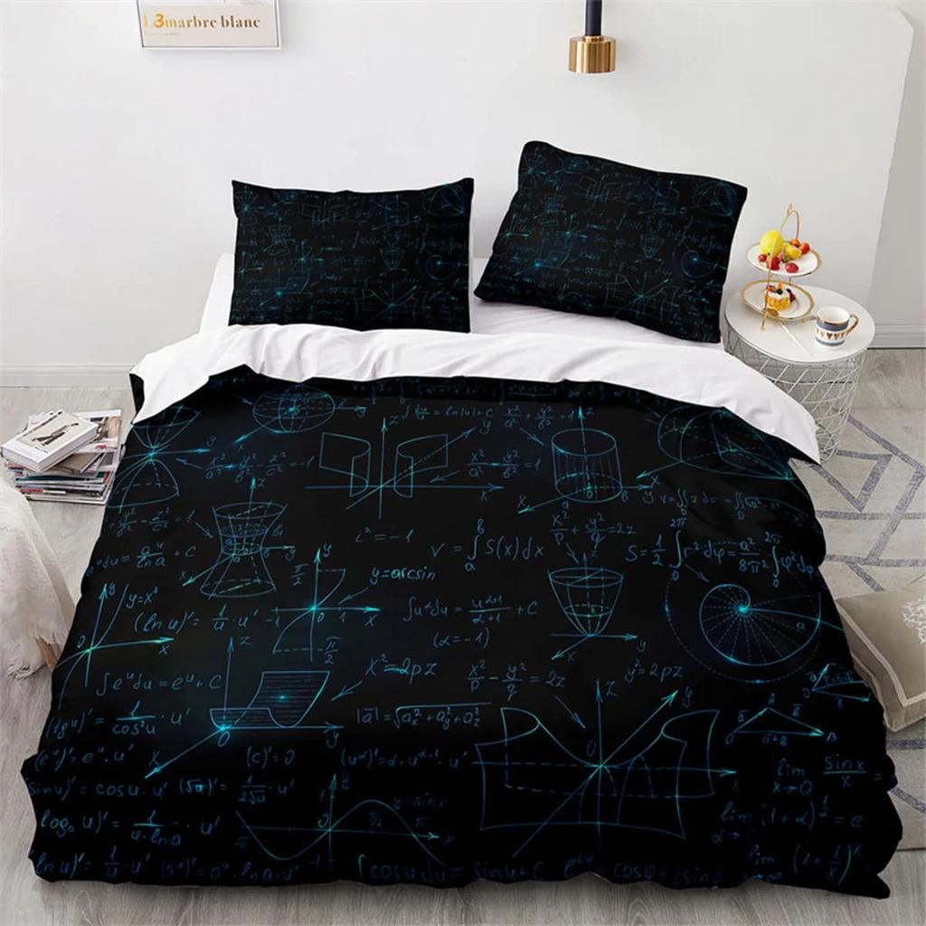 Mathematical Formulas Math Equations Soft Duvet Cover Suitable for Children Young Boys plus Young Girls Who Love Mathematics Scholars Comfortable