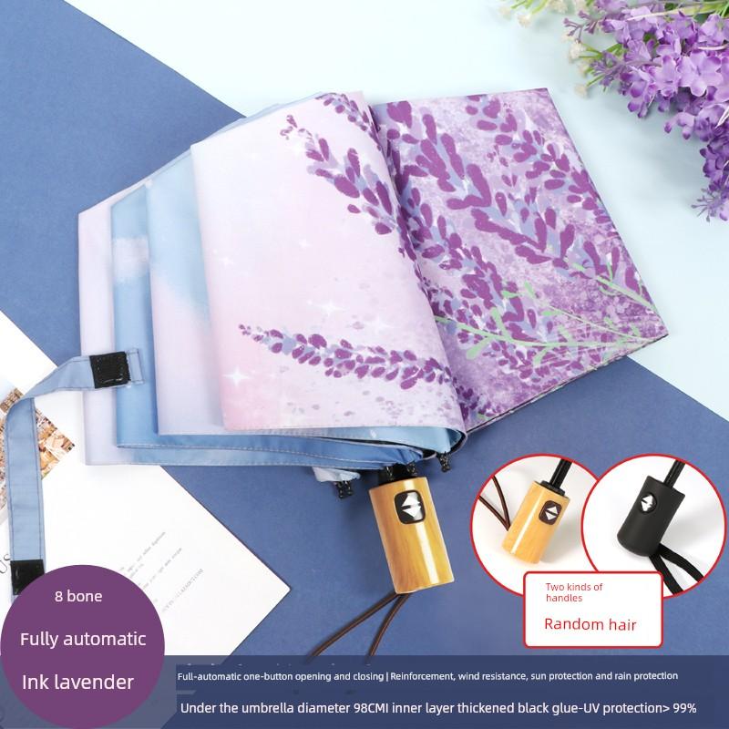 Umbrella for Girls, Compact, Portable, Foldable, Stylish, Automatic, Dual-Purpose for Sun and Rain, Sunshade, Sun Protection, Uv Protection, Sun
