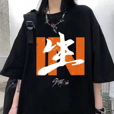 Moda KPOP bezpańskie dzieci T Shirt letnia koszulka z okrągłym dekoltem czarna koszulka Casual ponadgabarytowa luźna z krótkim rękawem unisex kobiety t-shirty Kpop