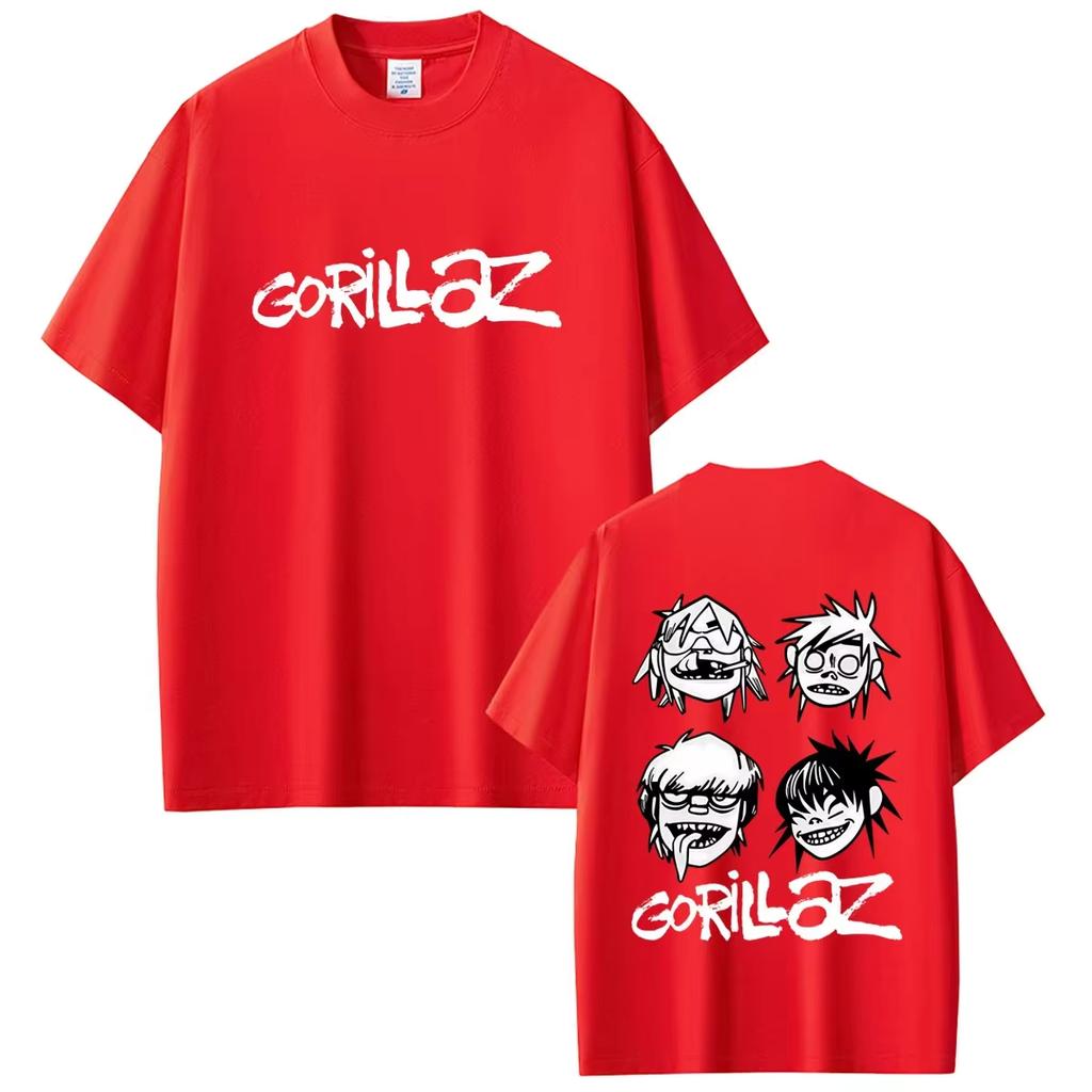 T-shirt Rock Band Gorillaz Unisexe Vêtements Unisexes Mode Hip Hop Streetwear Unisexe Vintage Décontracté T-shirts Doux en Coton Streetwear