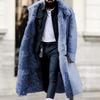 Palton Gros Cald de Toamnă Iarnă pentru Bărbați Jachetă din Blană Sintetică Culoare Solidă Mânecă Lungă Nasturi Guler Turn-down Cald Casual Modă Palton
