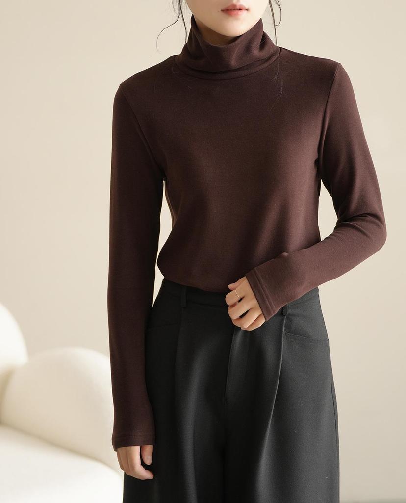 Women's Warm Long Sleeve Semi-High Collar Shirt - Autumn/Winter Style, Class A, 300g