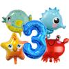 Ocean Crab Seahorse Starfish Dolphin Aluminum Film Balloon Birthday Party Styling Balloon Set