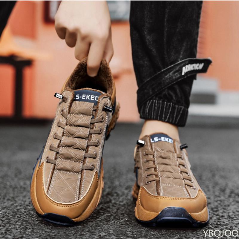 Men's shoes winter with cotton insulation new versatile thick soled sports board shoes men's casual comfortable trendy shoes