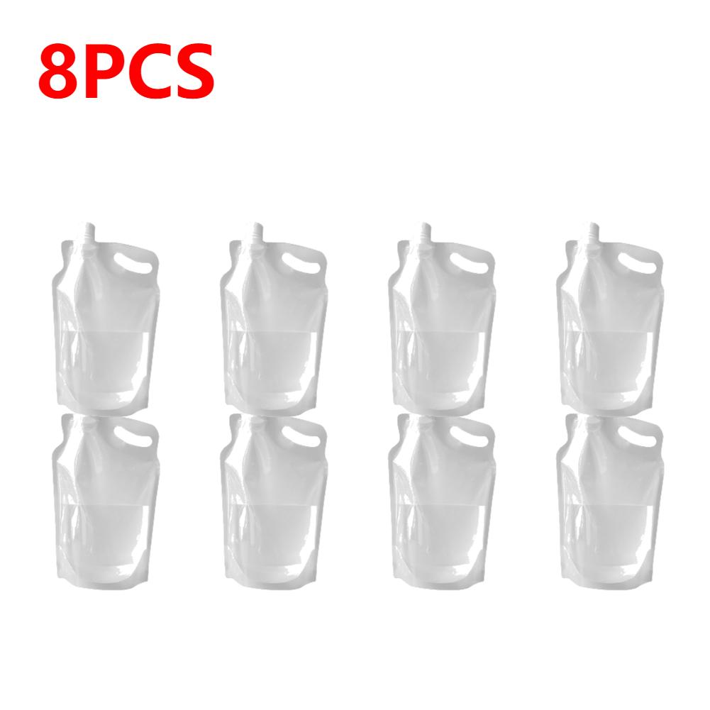 1-10PCS 2L Transparent Water Container Portable Folding Water Bucket No Leakage Portable Water Bag for Camping Hiking Cycling