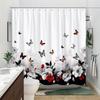 1 Exotic Butterfly Garden Shower Curtain, Polyester Fabric, with Hooks, Machine Washable, Suitable for Bathroom Decoration